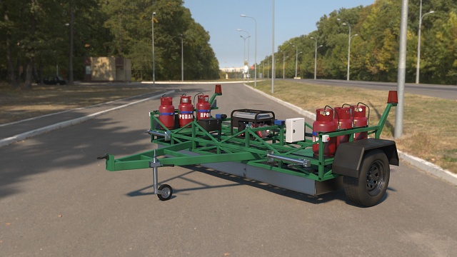 Установка инфракрасного нагрева асфальта на прицепе ИКН SP-400-TD